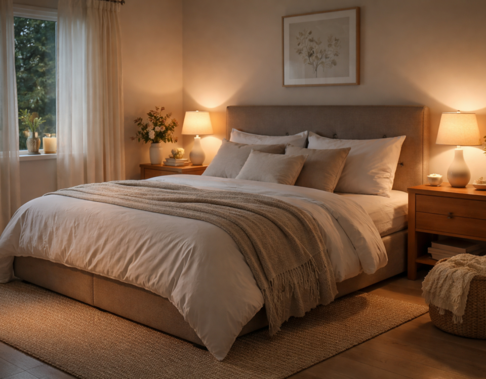 Dormitorio limpio y organizado