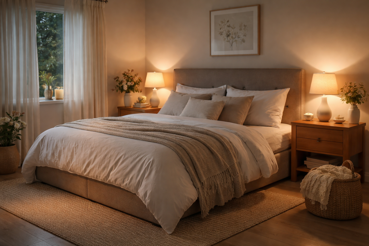 Dormitorio limpio y organizado